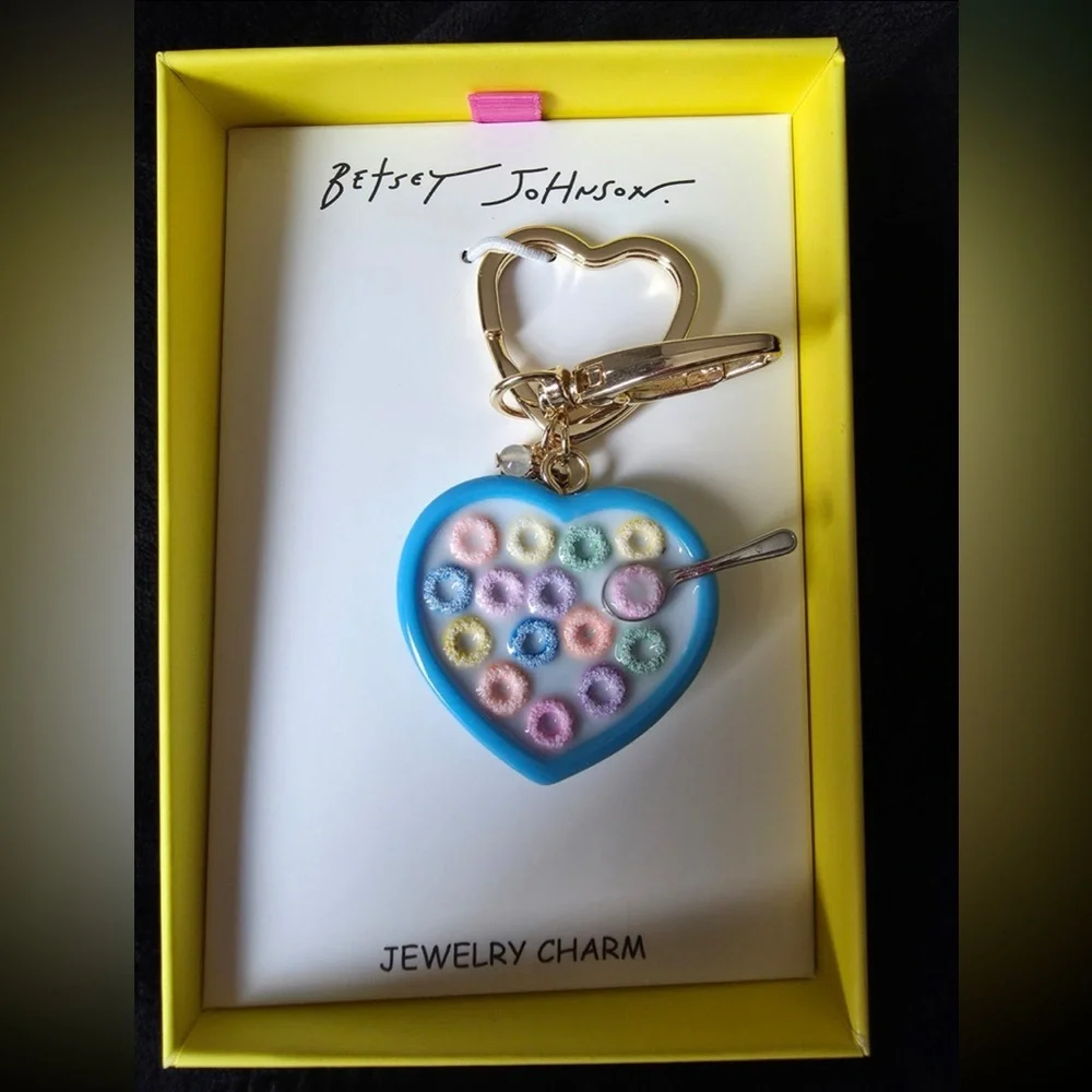 BETSEY JOHNSON Viral Back to School Cereal Bowl Keychain Bag Backpack Charm NWT